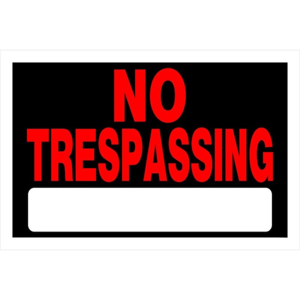 Hillman English Black No Trespassing Sign 8 in. H X 12 in. W, PK6 839904 - main